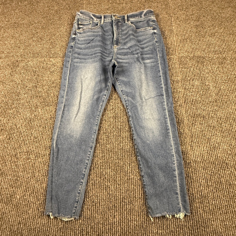 Loft The Skinny Jeans Womens Size 31/12 Petite Medium Wash Raw Hem Denim 583239